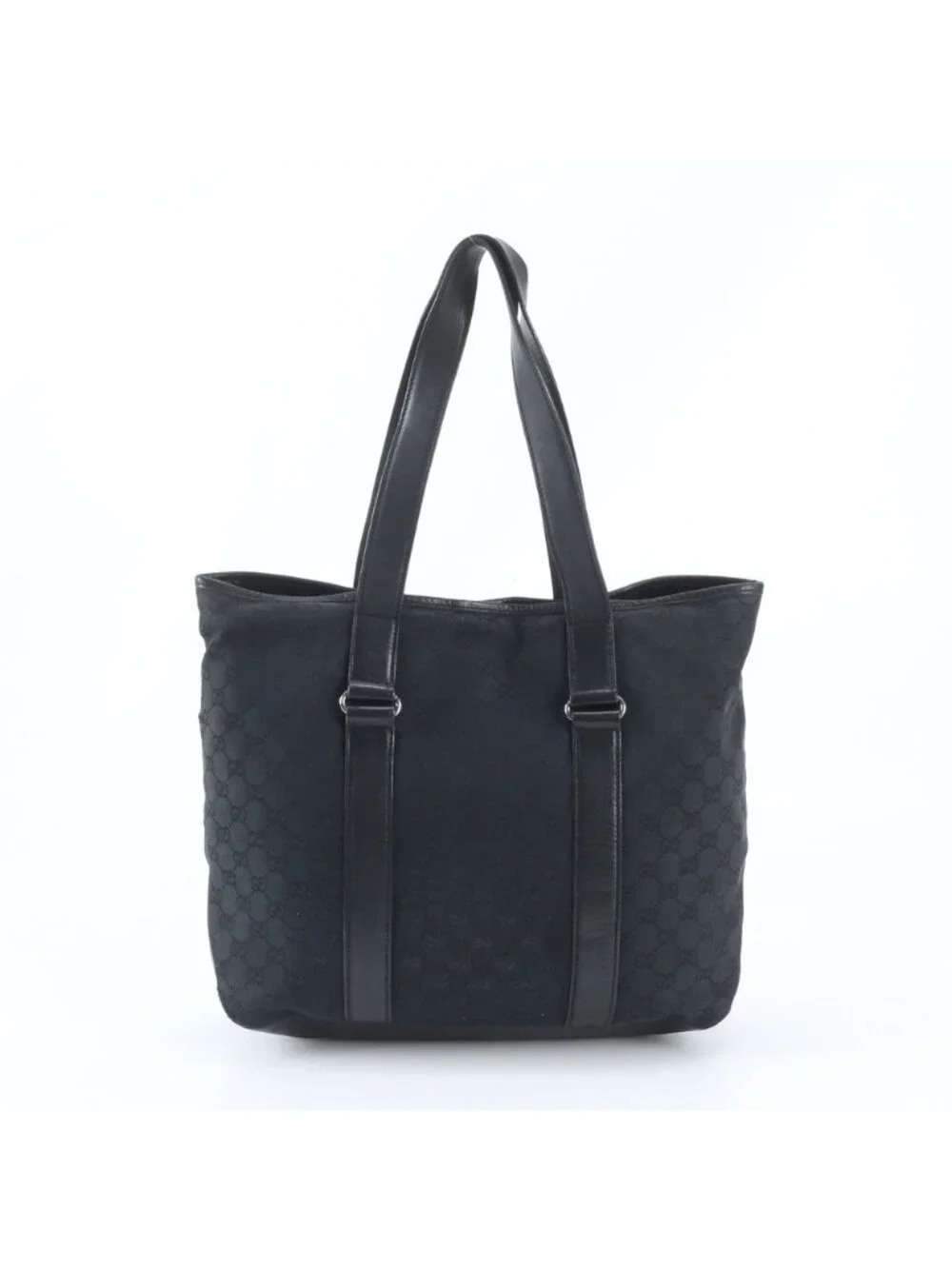Gucci GG Canvas Leather Tote Shoulder Business Document Black